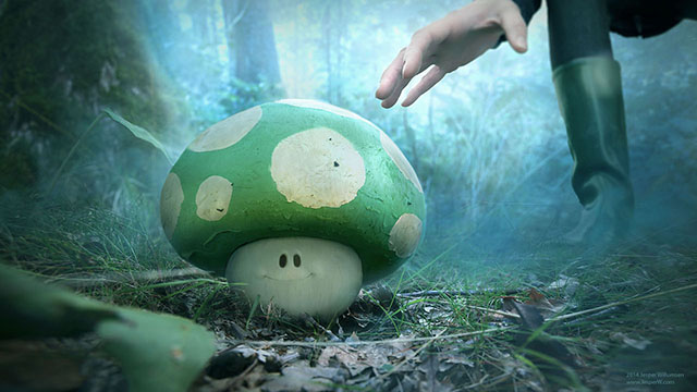 Extra Life 1UP Mushroom Photo Illustration